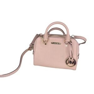 Michael Kors Savannah Mini Pink Saffiano Leather Satchel Purse Crossbody